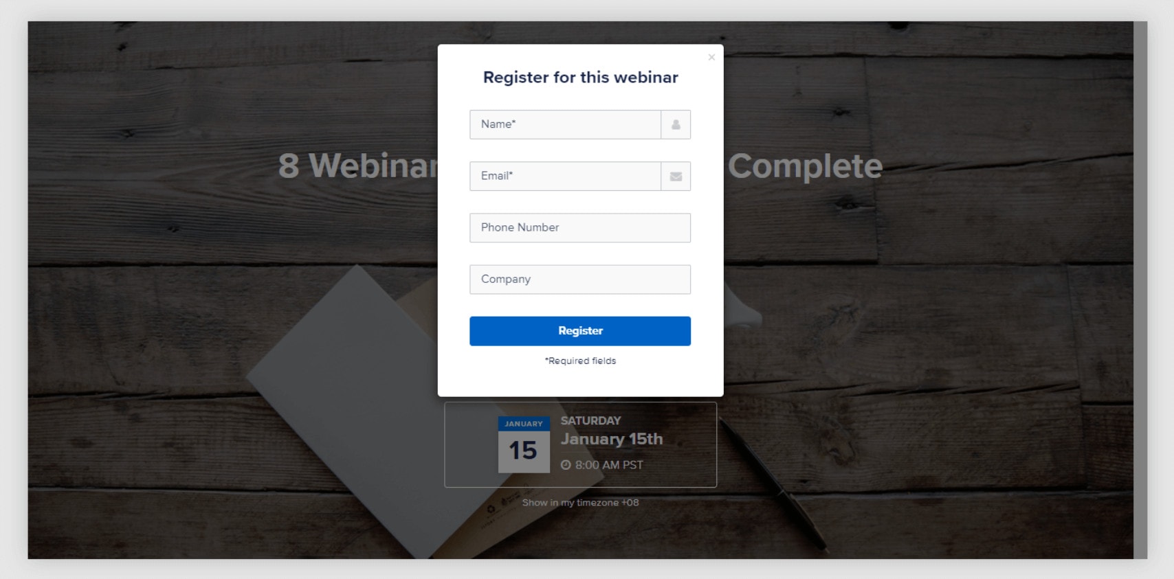 Optimize the Registration Process