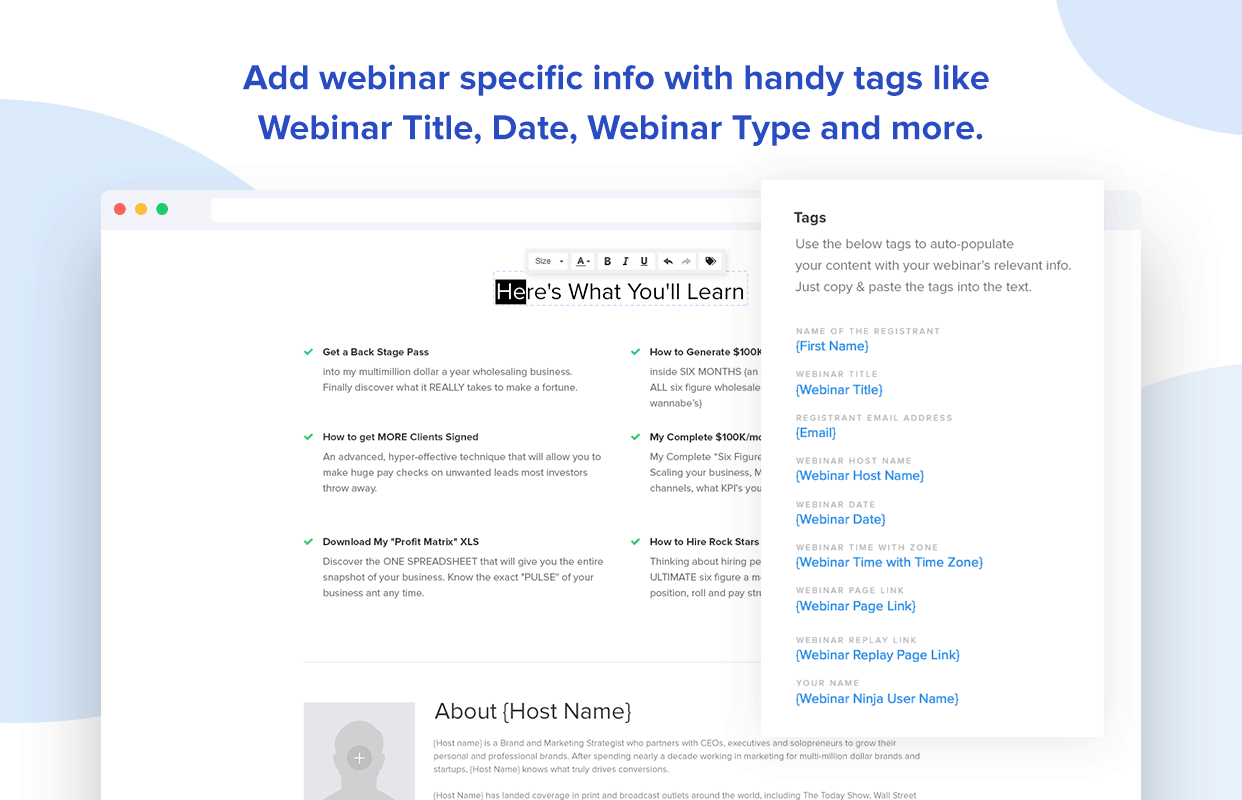 05 Add webinar specific info